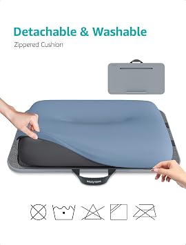 ISTUDYNITURE(Large) - Lap Desk with Cushion, Fits up to 17 in Laptop, Removable and Washable, for Bed, Couch, Home Office, Grayish Blue