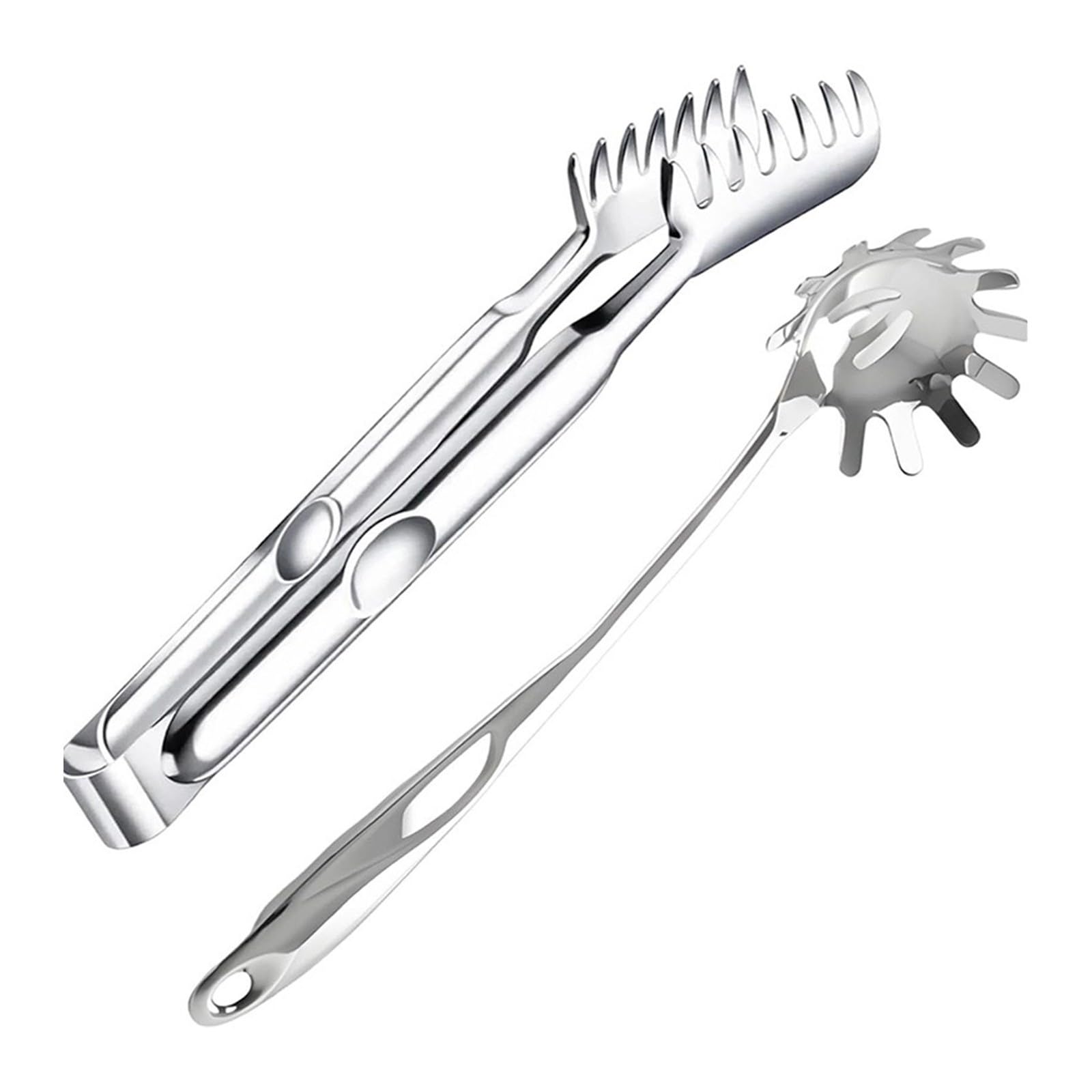 LUCKGONI Stainless Steels Pastas Spoon And Strainer Spaghetti Tongs With Comfortable Handle For Easy Cooking And Draining