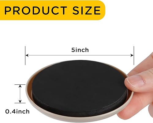 Miniatura 2 de new space - Deslizadores de muebles para alfombras, 8 piezas deslizantes redondos de 5 pulgadas para mover muebles, deslizadores móviles de muebles