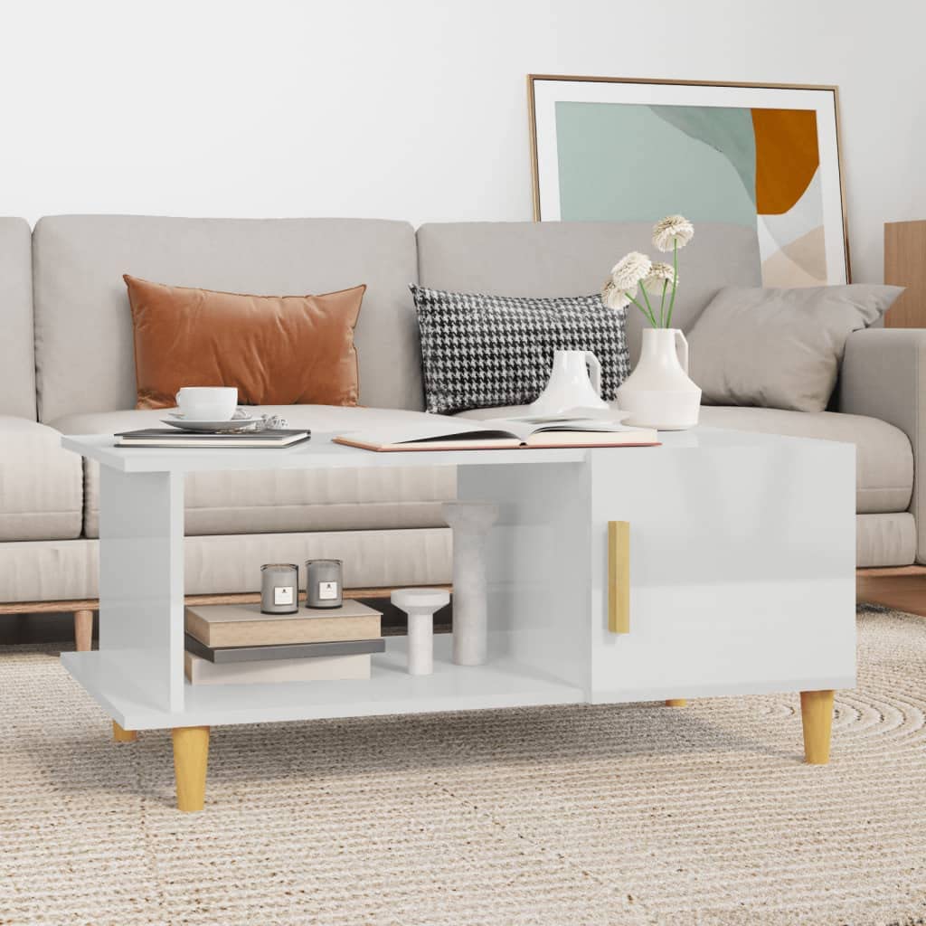 Homiuse Tavolino Da Salotto Moderno 40x40x30 Cm In Legno Multistrato Bianco – Pratico Comodino Con Ripiano Portaoggetti, Ideale Per Soggiorno, Camera Da Letto O Balcone