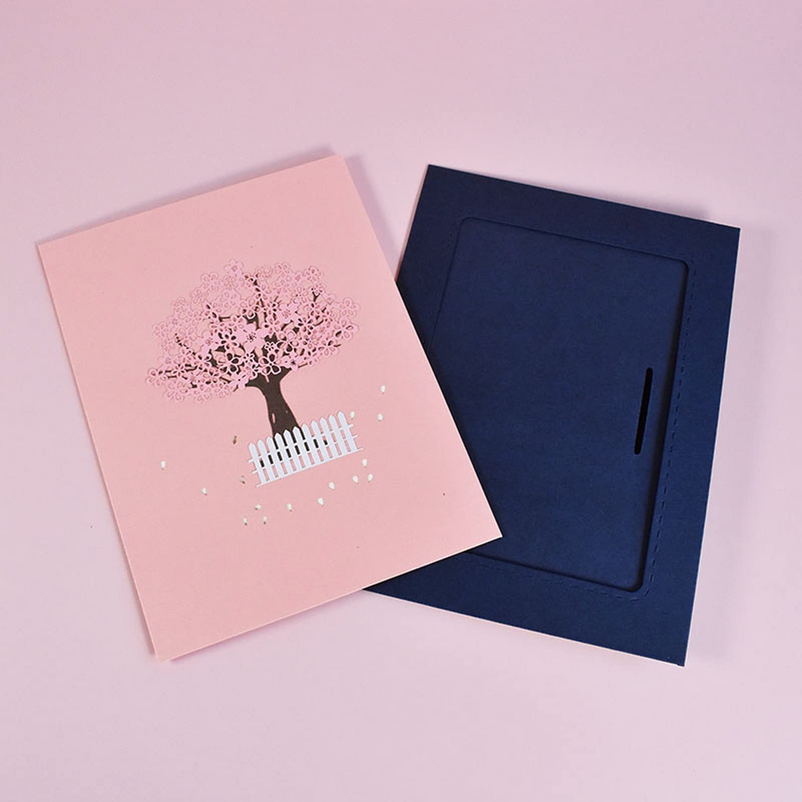 Carte Pop-up Sakura Papercrush® - Carte 3D Fleurs Cerisier, Fait Main, Pour Anniversaire