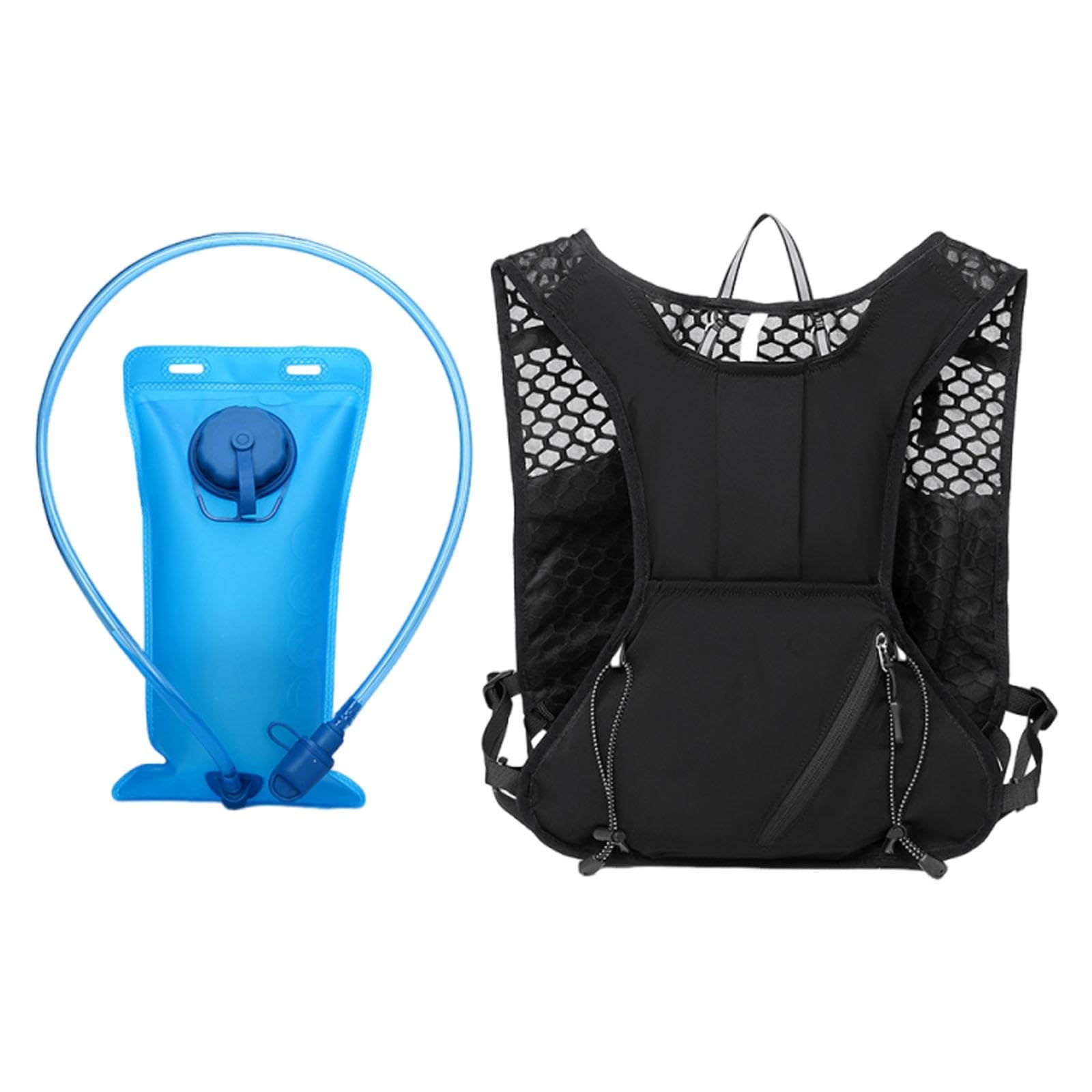 Running Hydration Vest Backpack Reflective Daypack for Trail Jogging Cycling Black-picture-35
