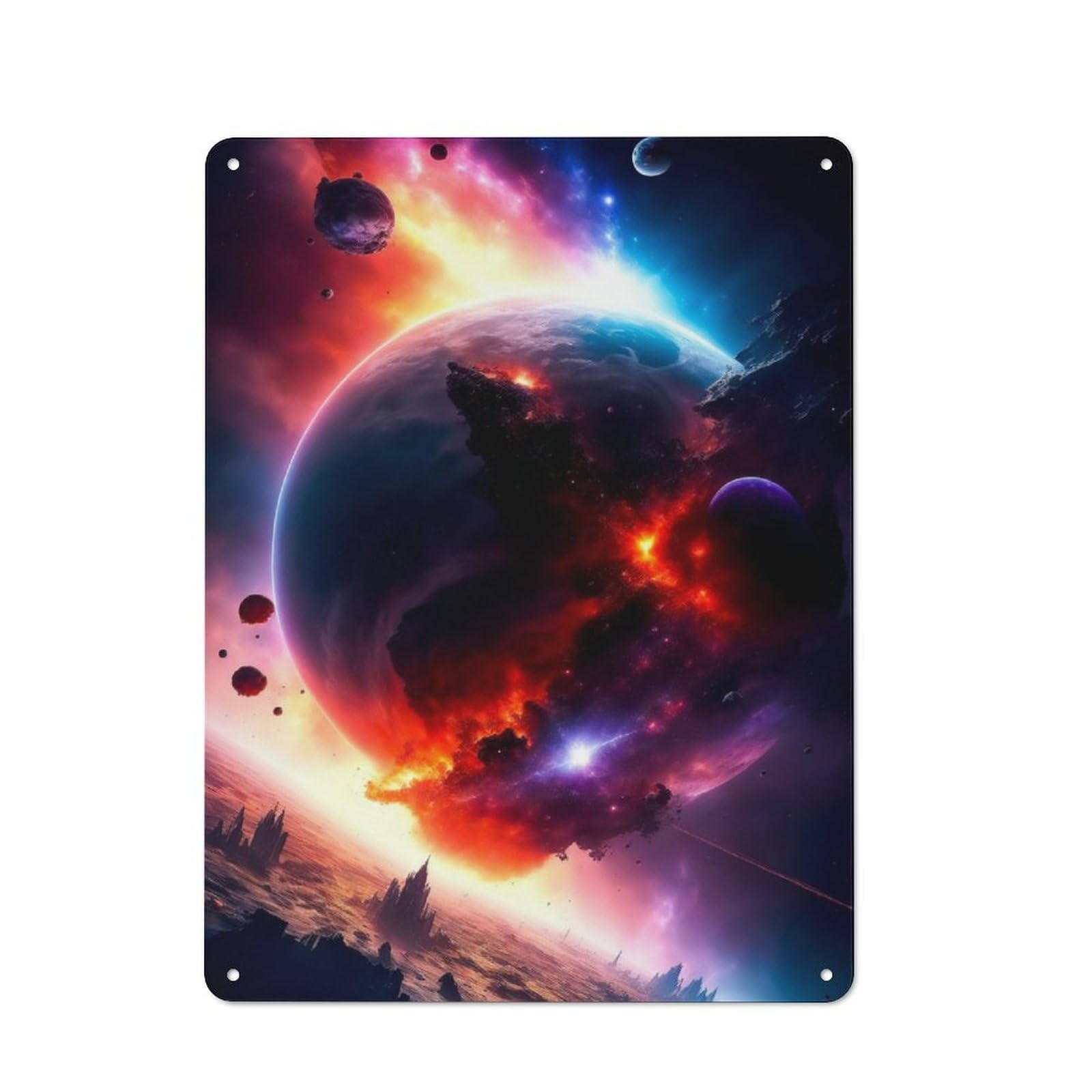 Junmoney Planet Hunters Printed Metal Sign 40X30cm For Studio Or Craft Room, For Creative-Space Collectors