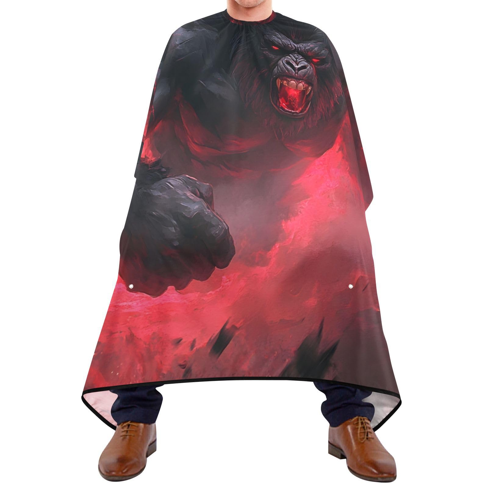 Hezely Angry Gorilla Hair Dye Cape, Barber Cape for Adults,Waterproof Salon Cape,Waterproof Hairdressing Styling Hair Cutting, 65