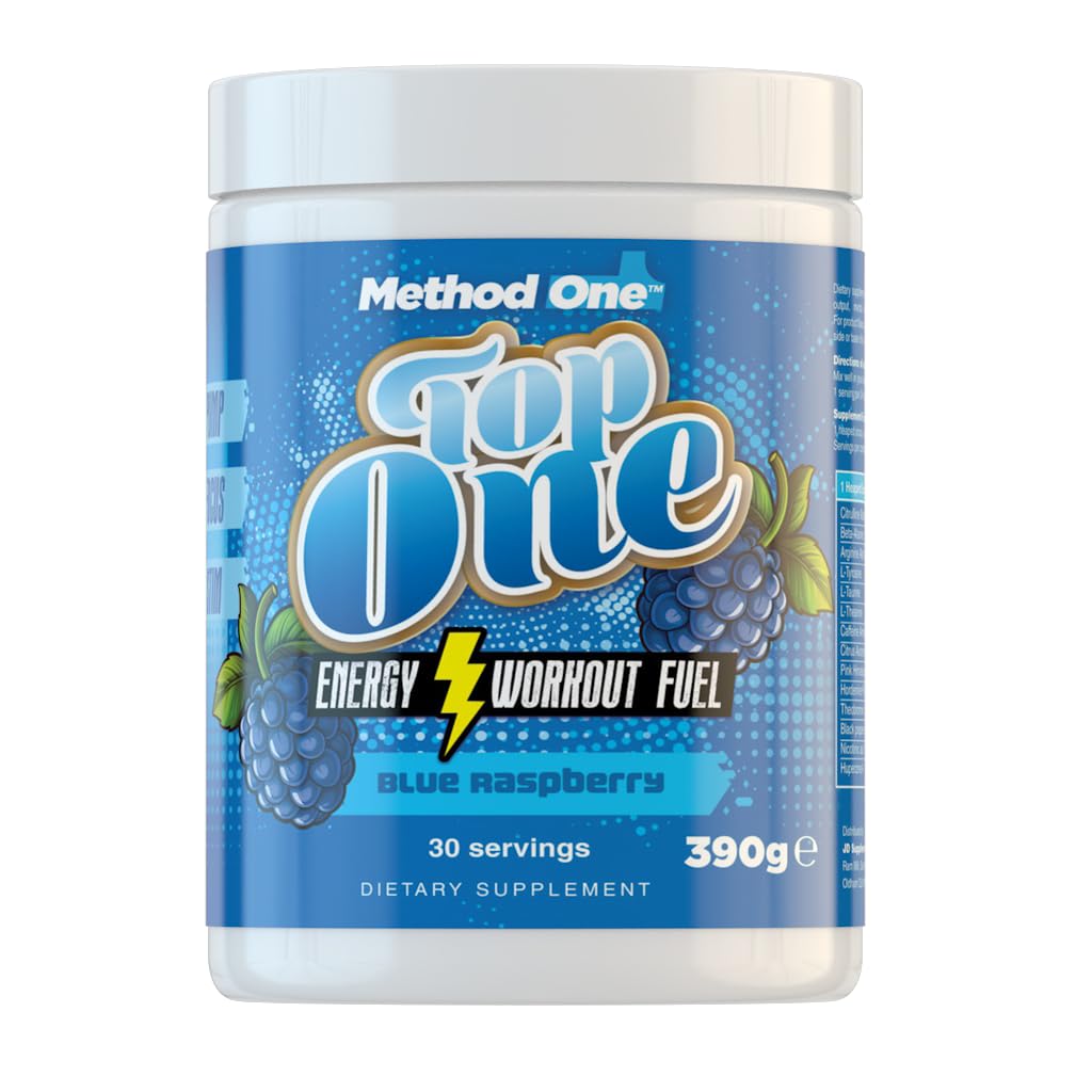 METHOD ONE Top One Pre Workout Powder, 390g, High Caffeine, High 