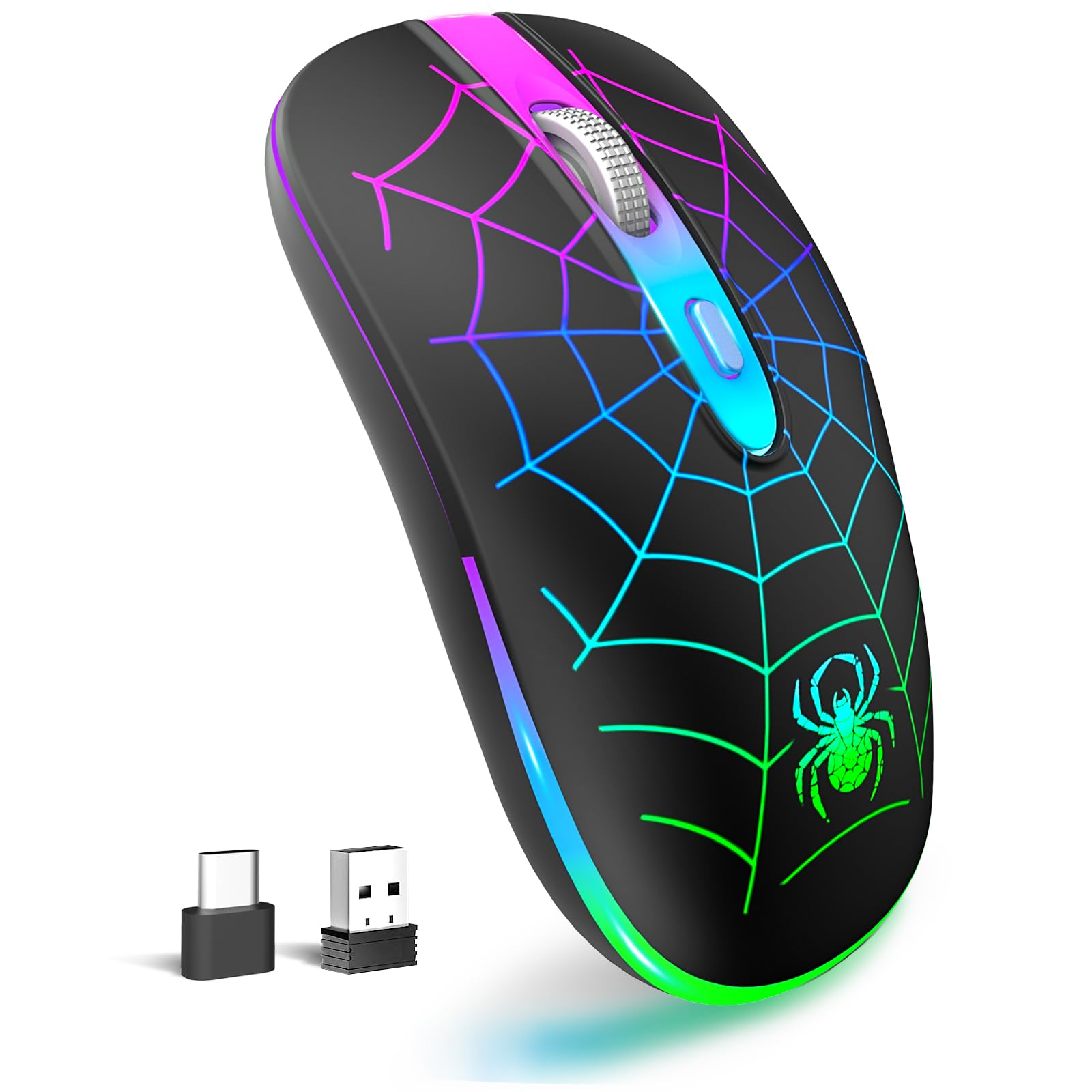 TaIYanG Wireless Mouse 2 4G Portable Optical Quiet Cute Mouse with USB Receiver and Type C Adapter 3