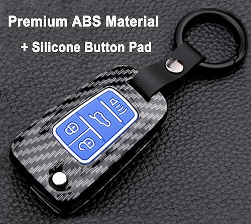 Vista 16 de Funda para llavero de automóvil con control remoto sin llave para Chevy Cruze Equinox Impala, Malibu, Sonic Spark Volt Camaro con patrón de fibra
