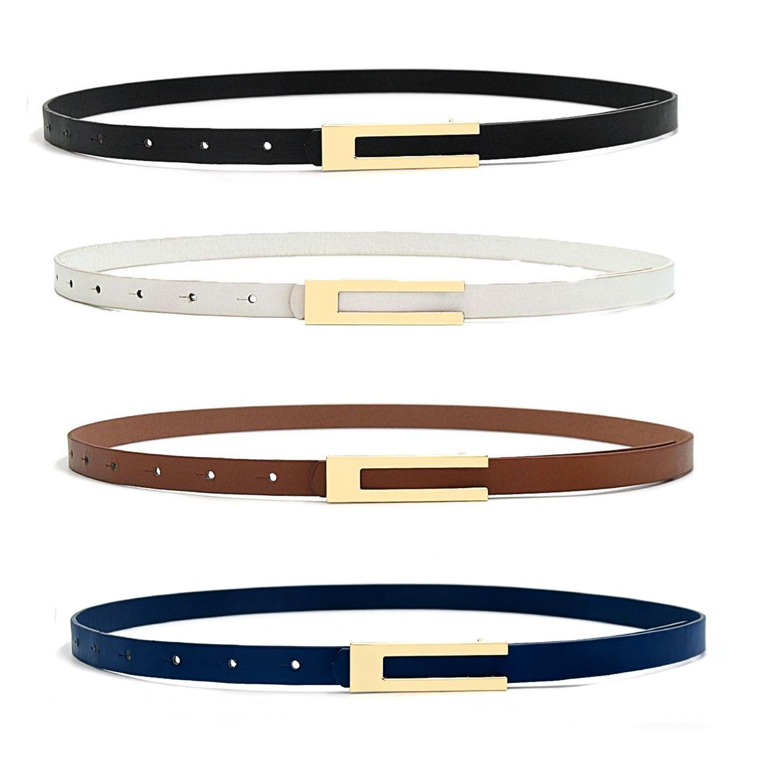 Belts for Women, Fashion Waist Belt for Women Jeans and Dresses, Versatile Ladies Belts for Office and Casual Wear, Four Colors Black White Camel Navy Blue-image-46
