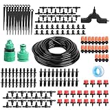 Faceuer Drip Irrigation System, 20M Garden Dripper Kit, Watering Plant Hose Kit, Automatic Watering for Hanging Baskets Terraces Greenhouses Balconies