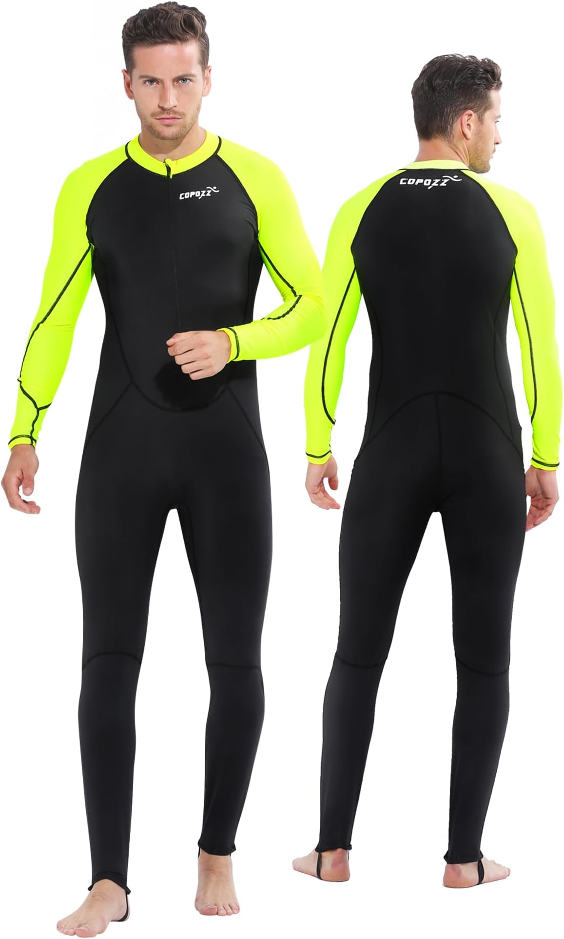 COPOZZ Mens Wetsuit – Front Zip Wet Suit for Snorkeling, Surfing, Scuba Gear, Paddleboarding, Water Sports