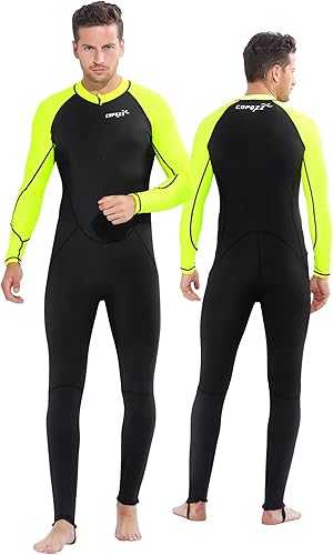 COPOZZ Traje de neopreno para hombre – Traje húmedo con cremallera frontal para esnórquel, surf, equipo de buceo, paddleboarding, deportes acuáticos