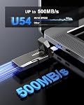 Vansuny 1TB Portable External Hard Drive Up to 500MB/s USB Solid State Drive USB 3.2 Dual SSD for Android Phone Tablet Laptop MacBook PC