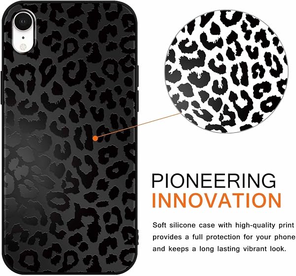 Yoedge 2 Pack Black Leopard Phone Case Compatible with iPhone XR 6.1", Ultrathin Soft Silicone with Aesthetics Pattern, Shockproof Bumper Protector Matte Girls Women Cover for iPhone XR, Cheetah - 2