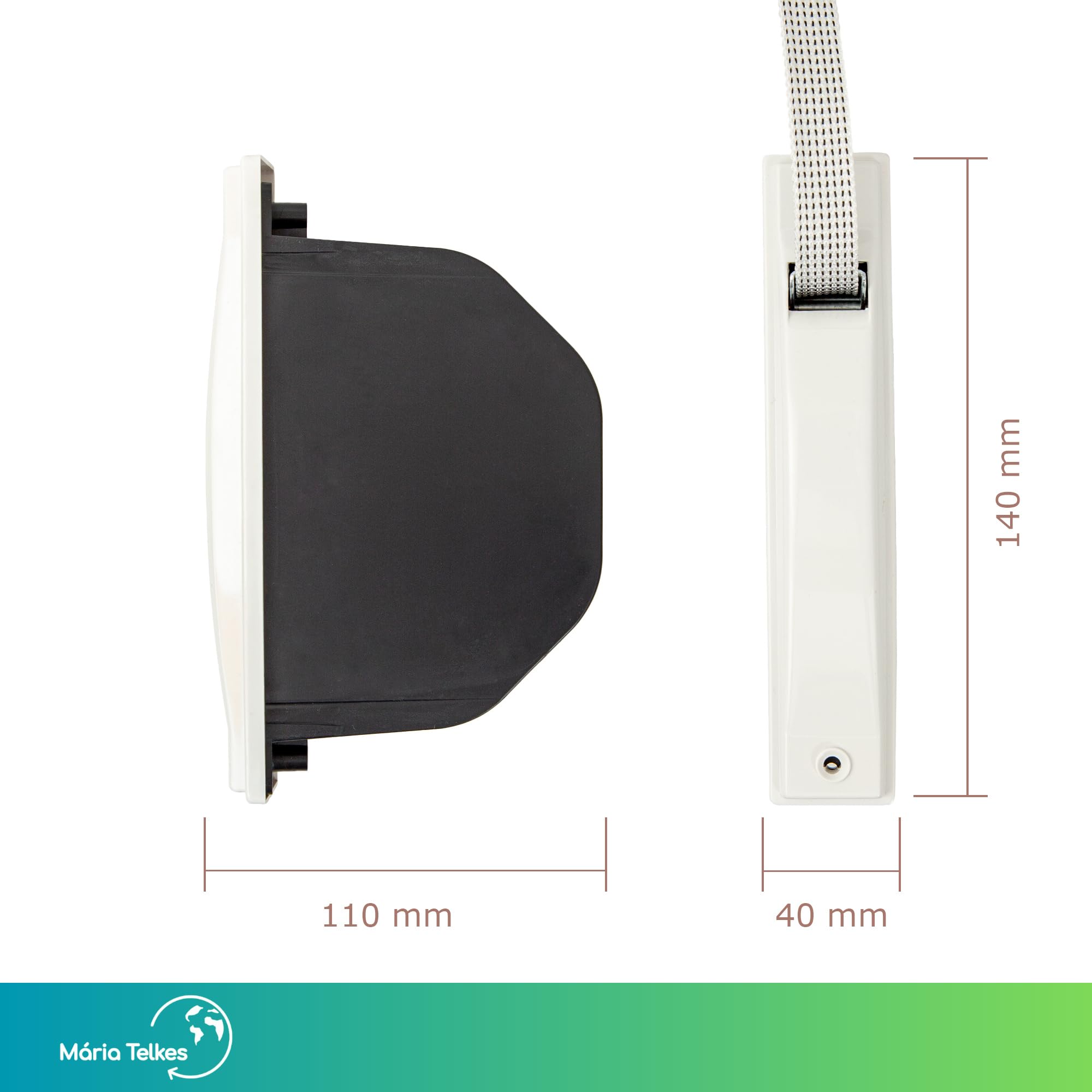 TELKES - Blind picker without pivot for PVC carpentry. Blind roller for mortising in work. (Black, Tape 18 mm) - Image 3