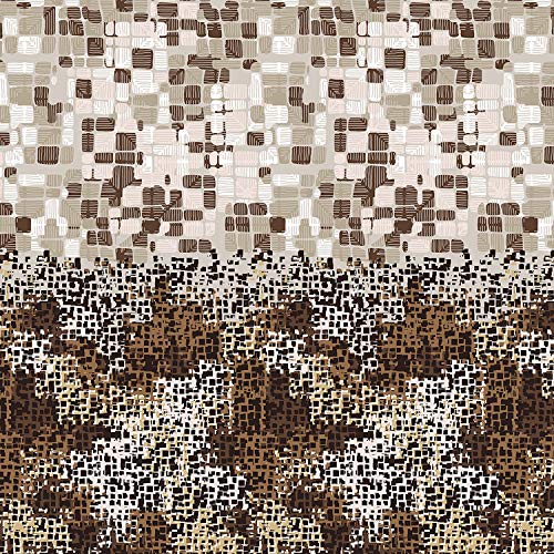 Image of Spaces Atrium Plus 210 TC 100% Cotton Queen Size Fitted Double Bedsheet with 2 Pillow Covers (Abstract, 60 inch X 78 inch Inches ) - Brown