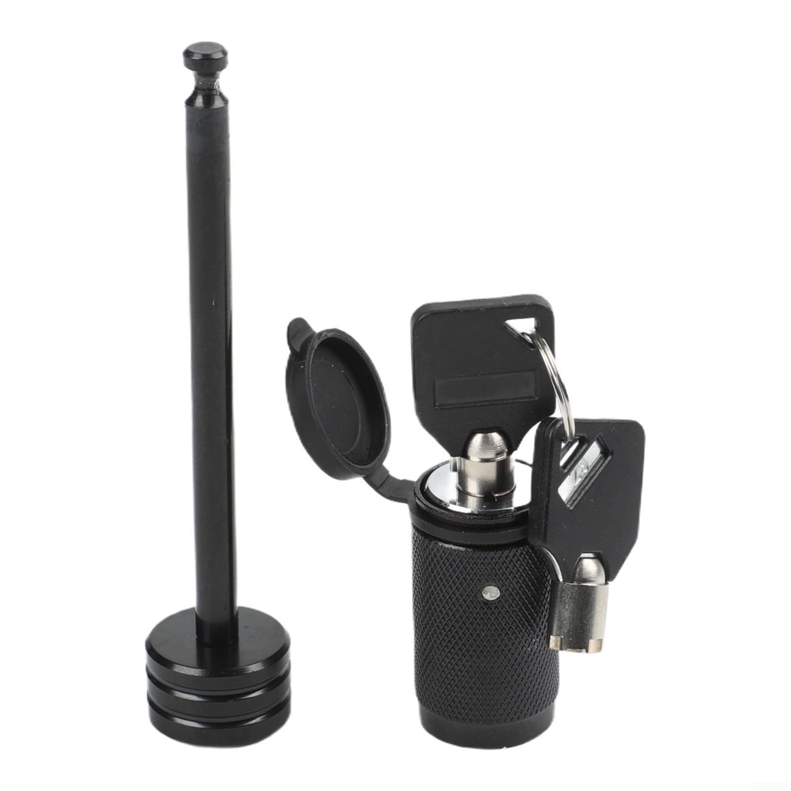 Für Schwerlast-Anhänger-Schlossstift, 0,6 cm Durchmesser, 9,5 cm Spannweite, Schlüsselkupplungsschloss für LKW, Wohnmobile, Boote, schwarz