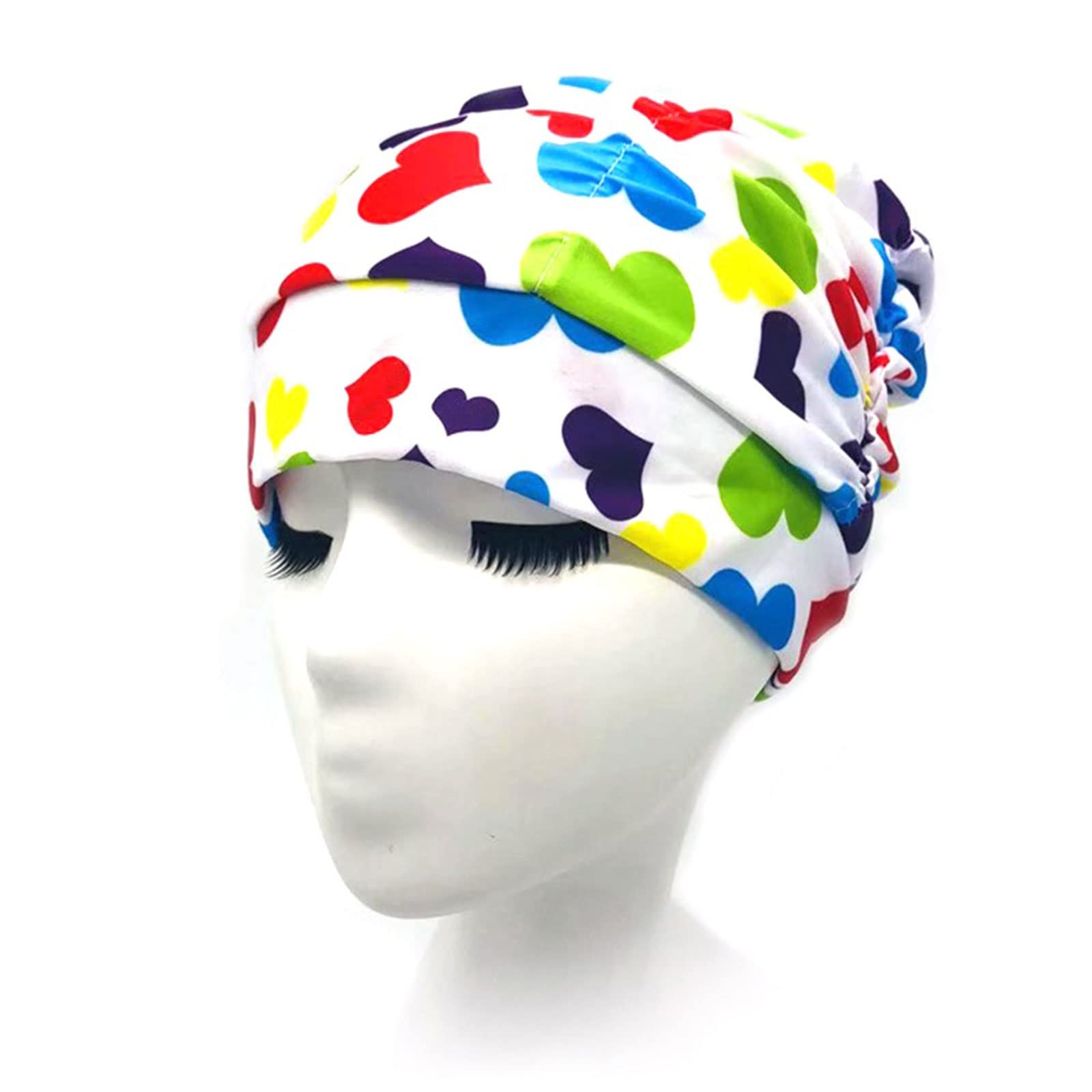 Cuffia da nuoto unisex, elasticizzata, morbida, per adulti, ad alta elasticità, antiscivolo, con stampa da spiaggia, piscina, sport, immersioni, balneazione, per capelli lunghi (4)