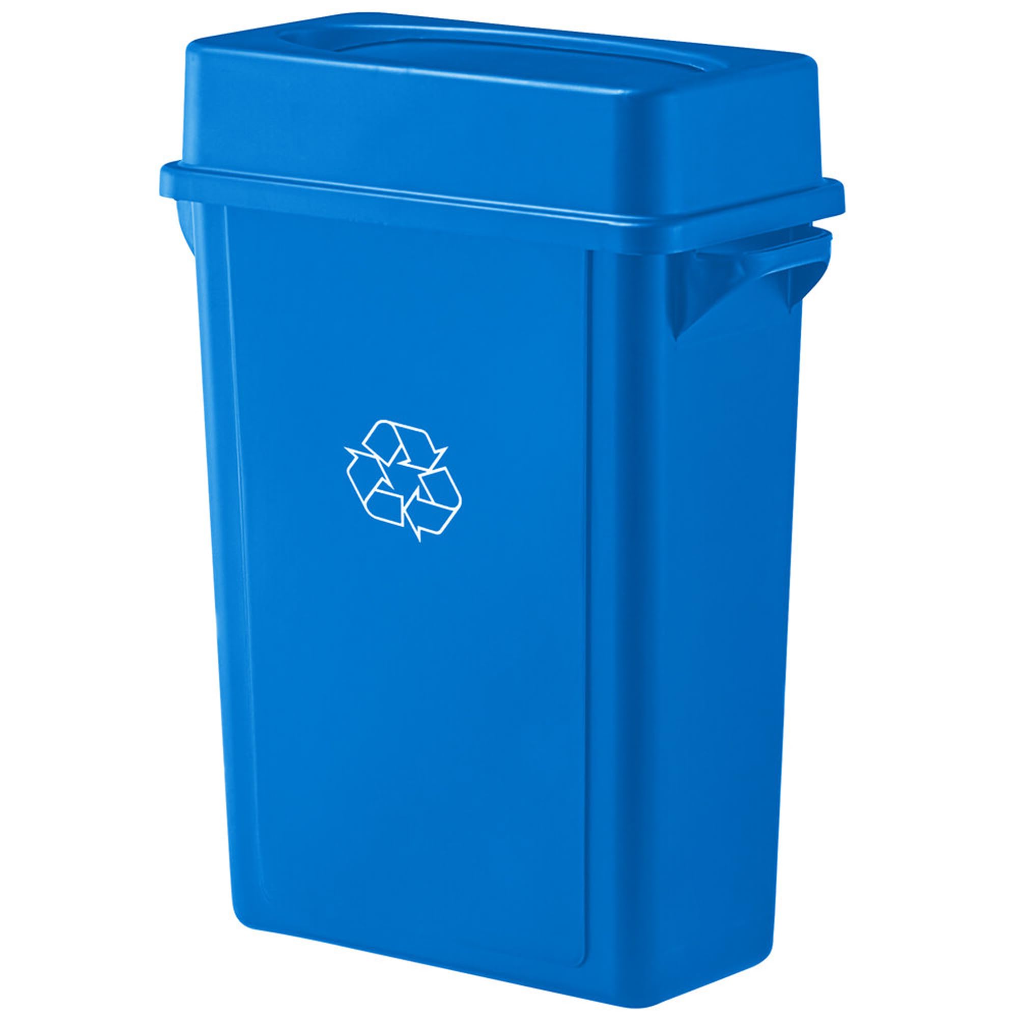 Mix.Home 16 Gallon Blue Slim Rectangular Trash Can with lid Restaurant Trash can Commercial Trash can Tall Plastic Trash can Industrial Trash can