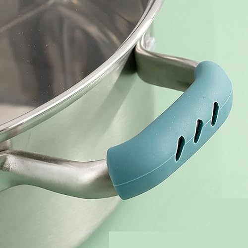 Miniatura 6 de Juego de 3 pares de fundas de silicona para mango de olla antiquemaduras, funda de silicona antideslizante, juego de soportes de mango de