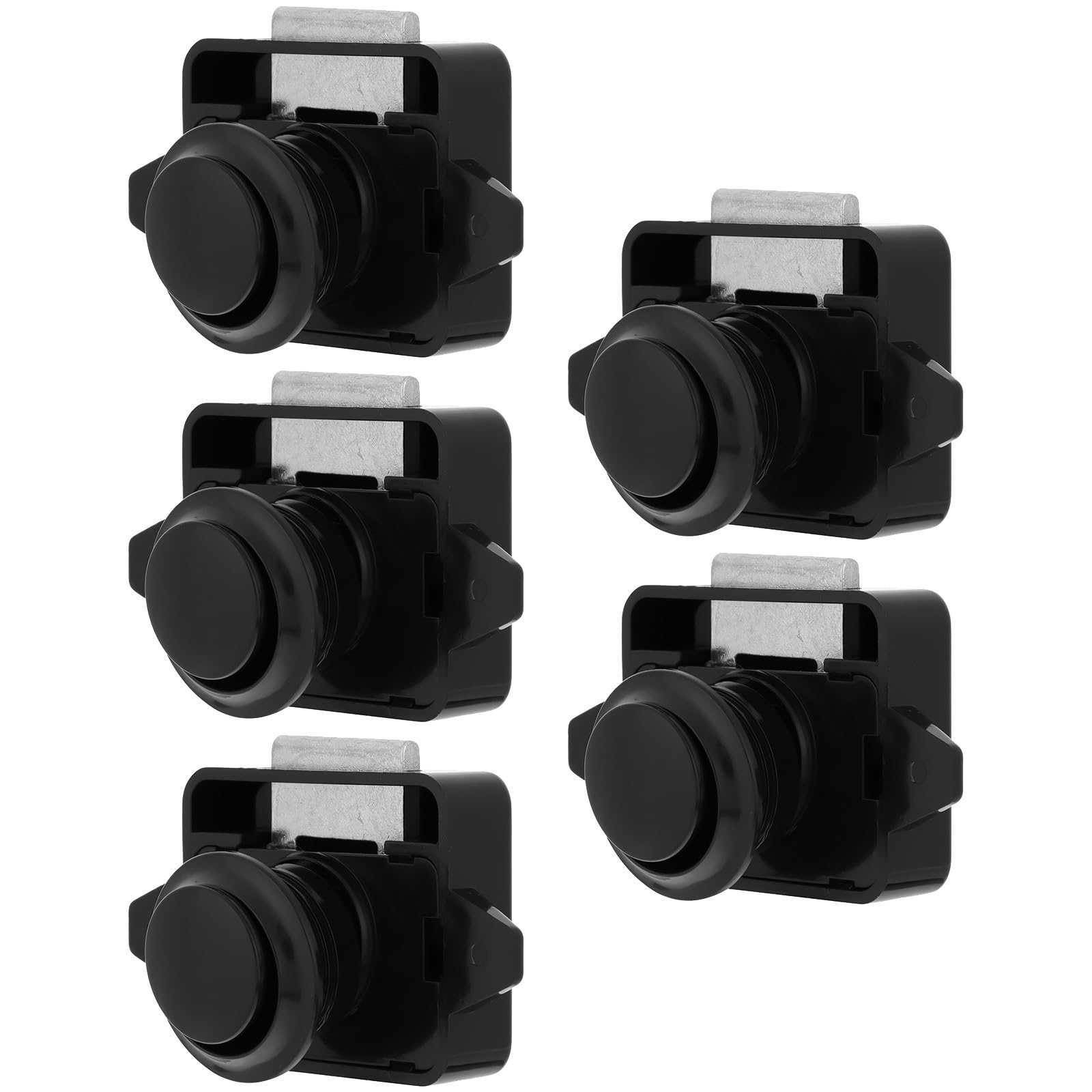Verrou à bouton-poussoir noir VILLCASE en alliage de zinc pour porte d'armoire de camping-car x5