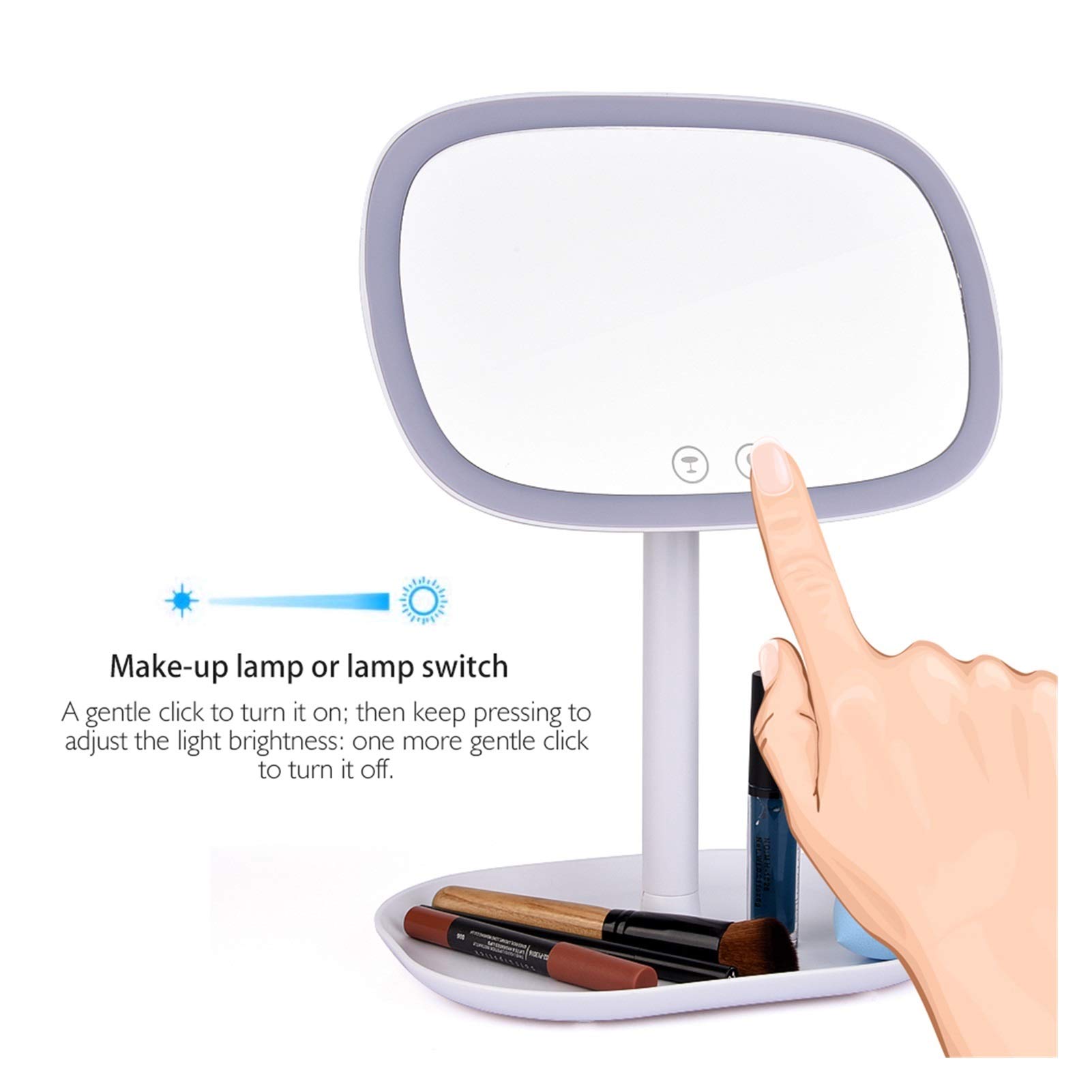 Specchio Trucco Specchio di illuminazione cosmetica 10x 10x Makeup di ingrandimento Specchio da tavolo Lampada da tavolo Lampada a LED 360 Specchietto regolabile Vanity USB Specchi elettrici ricaricab