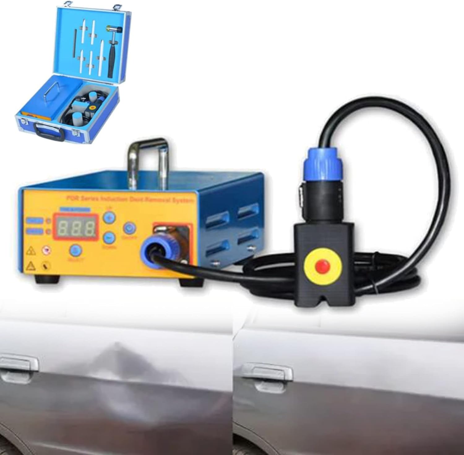 車のへこみ修理ペン Diy 外装損傷用の9つのヘッドチップ付き へこみ修理ツール へこみ修理キット 車のへこみプーラーセット Ecoticfate