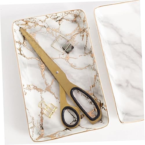 Miniatura 7 de ABOOFAN 3pcs bandejas decorativas trinket tray ceramic tray ceramic ring tray ceramic ring plate earring tray decorative serving tray decor tray