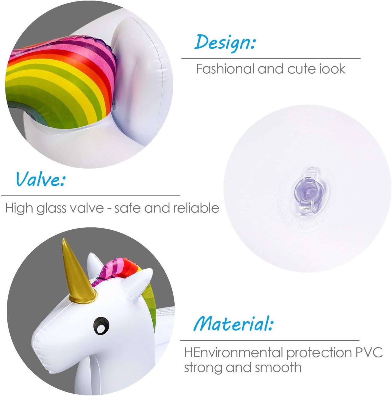 Viyorshop Baby Pool Float Unicorn Infant Inflatable Swimming Ring with Handles for Baby Girls Boys Toddlers 1-6 Years