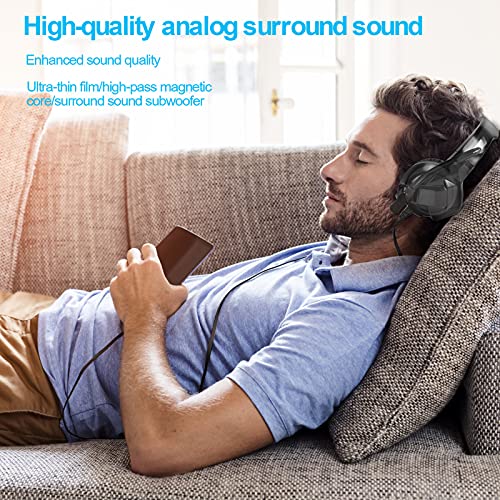 Toluon Gaming Headset Head-Mounted Earphone Surround Sound Controllable Volume Led Light Game Headphone With Noise Canceling Microphone Compatible With Pc Laptop #TOP5