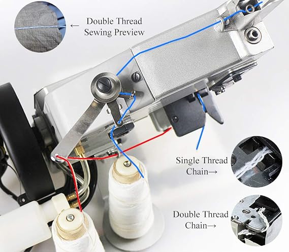 Hanchen Bag Sewing Machine Double Thread Bag Closing Machine Portable Bag Closer Automatic Woven Bag Packing Machine for Woven Bag Burlap Bag with CE Certificate