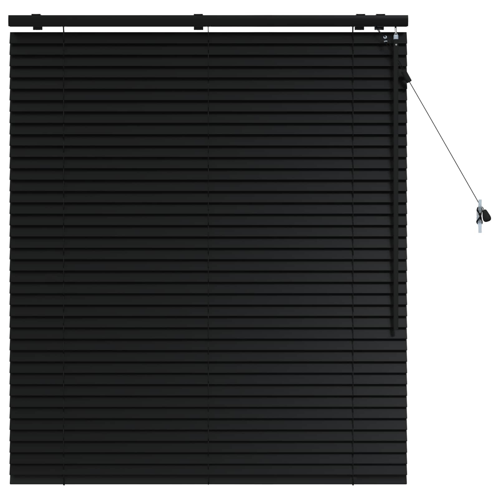 Persiana de madera de Paulownia negra para salones modernos de 120x130cm con anclaje a techo