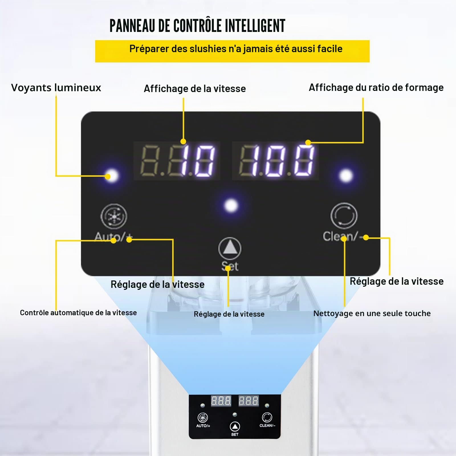 VEVOR Machine à Granité 6 L Machine de Glace Fondue Machine à Granita Réfrigération Efficace pour Rationaliser et Booster Service de Boissons Glacées pour Boissons Frappées Restaurants Cafés Bars