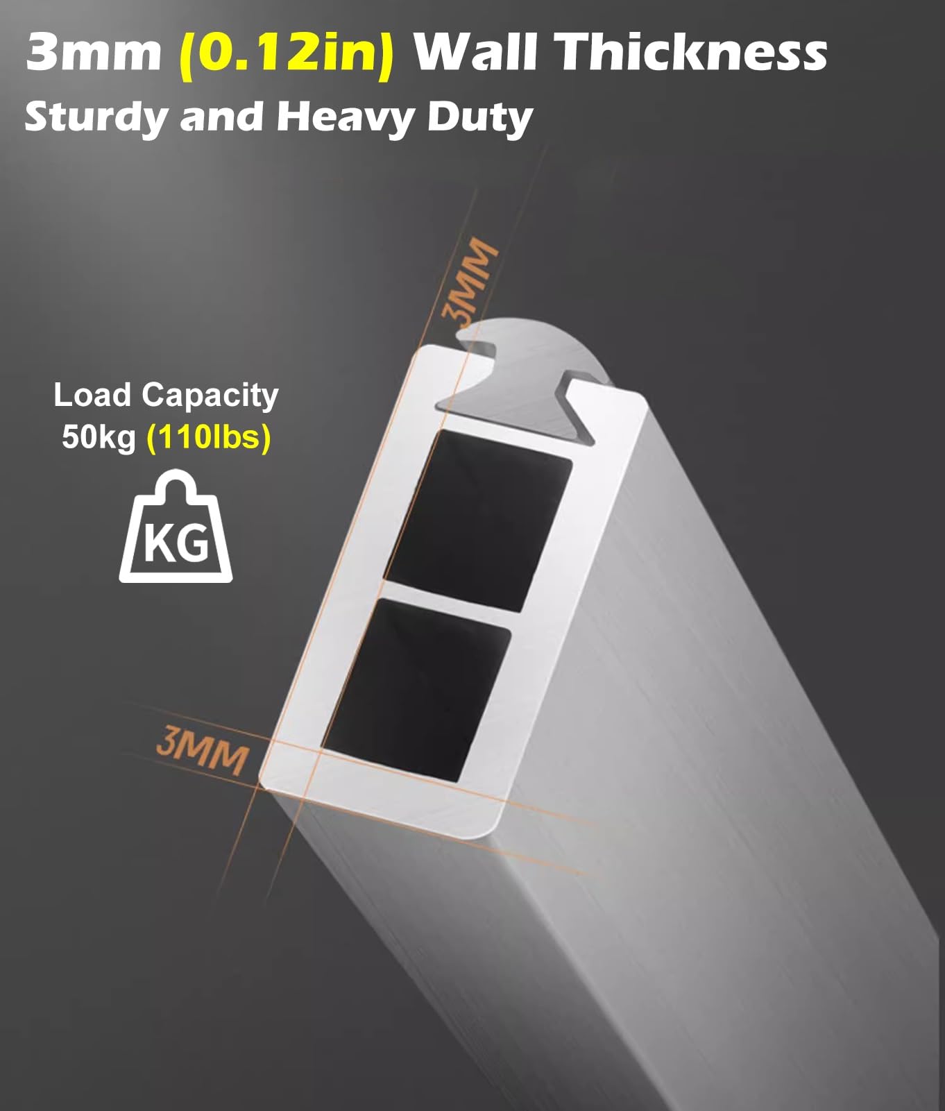 Drążek do wieszania ubrań, Oszczędzający miejsce drążek na ubrania, ze stopu aluminium, w zestawie uchwyty(75cm(29 1/2"))