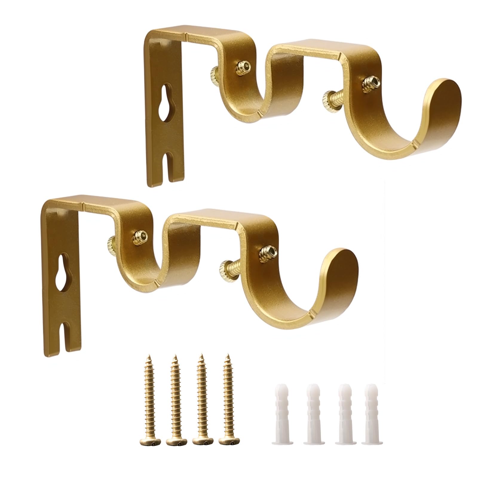 Double Curtain Rod Brackets - Black Wall Mount -11 Double Curtain Rod Brackets - Black Wall Mount -11
