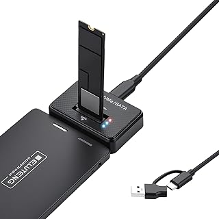 ELUTENG M.2 NVME and SATA Docking Station M2 SSD Enclosure 10Gbps to USB for M-Key B+M Flash Drive, Dual Protocol Adapter for SSD 2230 2242 2260 2280 with Non-slip Feet