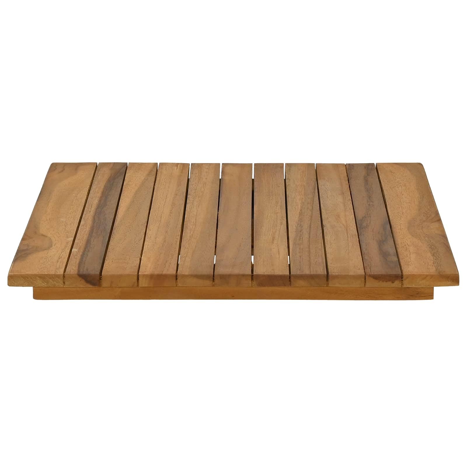Fengshui Plateau de table 40 x 40 x 3,5 cm en teck massif marron