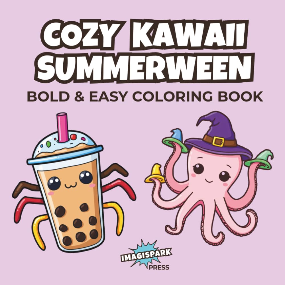 COZY KAWAII SUMMERWEEN: Bold & Easy Coloring Book