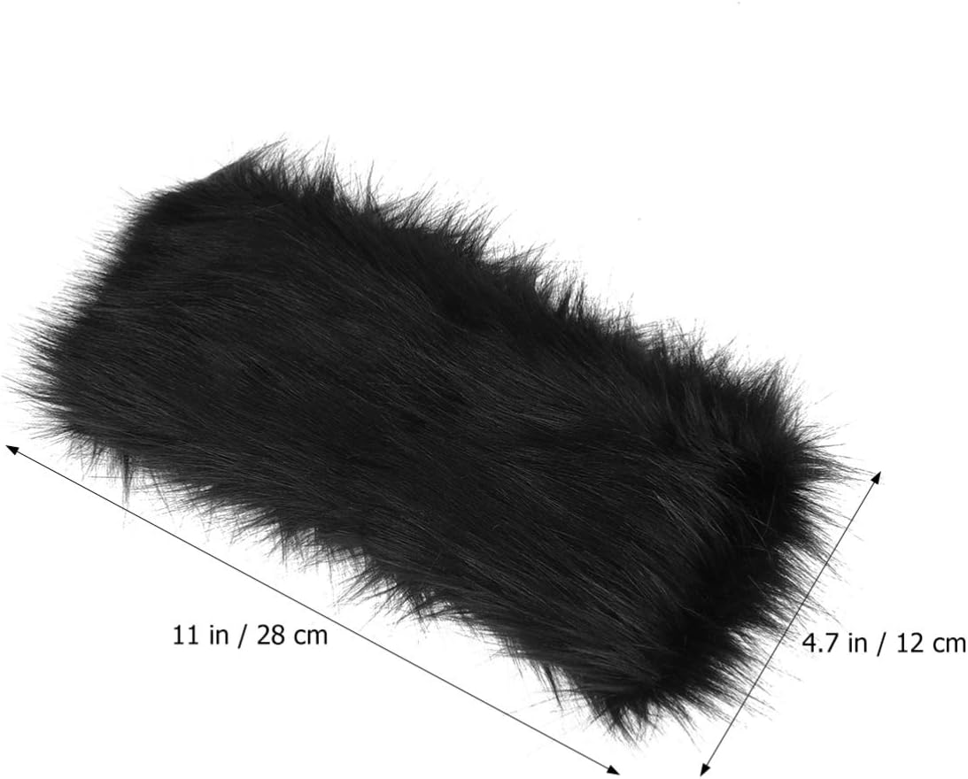 Beaupretty Faux Headband with Stretch Winter Ear Warmer Earmuff Cold Weather Cap Fluffy Elastic Headband for Women(Black) Womens Hats Winter - Image 3
