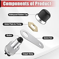 Vista 4 de Interruptor de arranque de botón pulsador 12V 50A, interruptor de arranque momentáneo impermeable para motor de automóvil, botón de arranque Negro-1