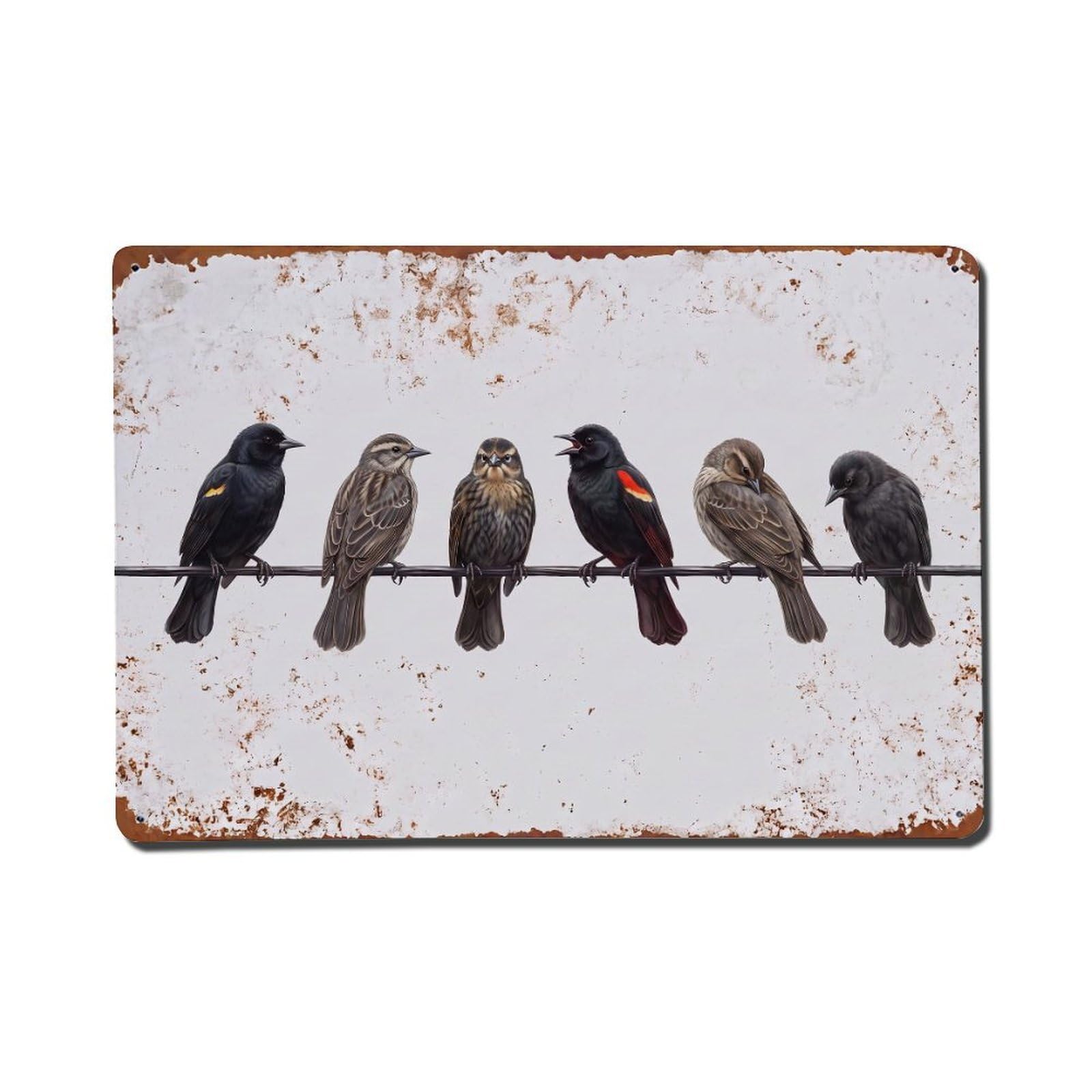 Vintage Retro Birds Blackbird Metal Tin Sign