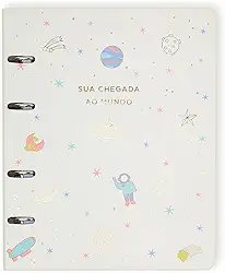 Livro Álbum Argolado Do Bebê 18X24 Off White, Cicero