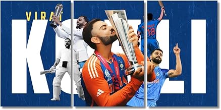 Good Hope Virat Kohli 3 Split Posters 9x12 Inch Wall Art for Desk Home Office wall decoration home bedroom living room hall Gift Wall Paintings wallpaper Hostel Boys Girls (Virat Kohli 2 Split Poster, 12 x 18 Inch)
