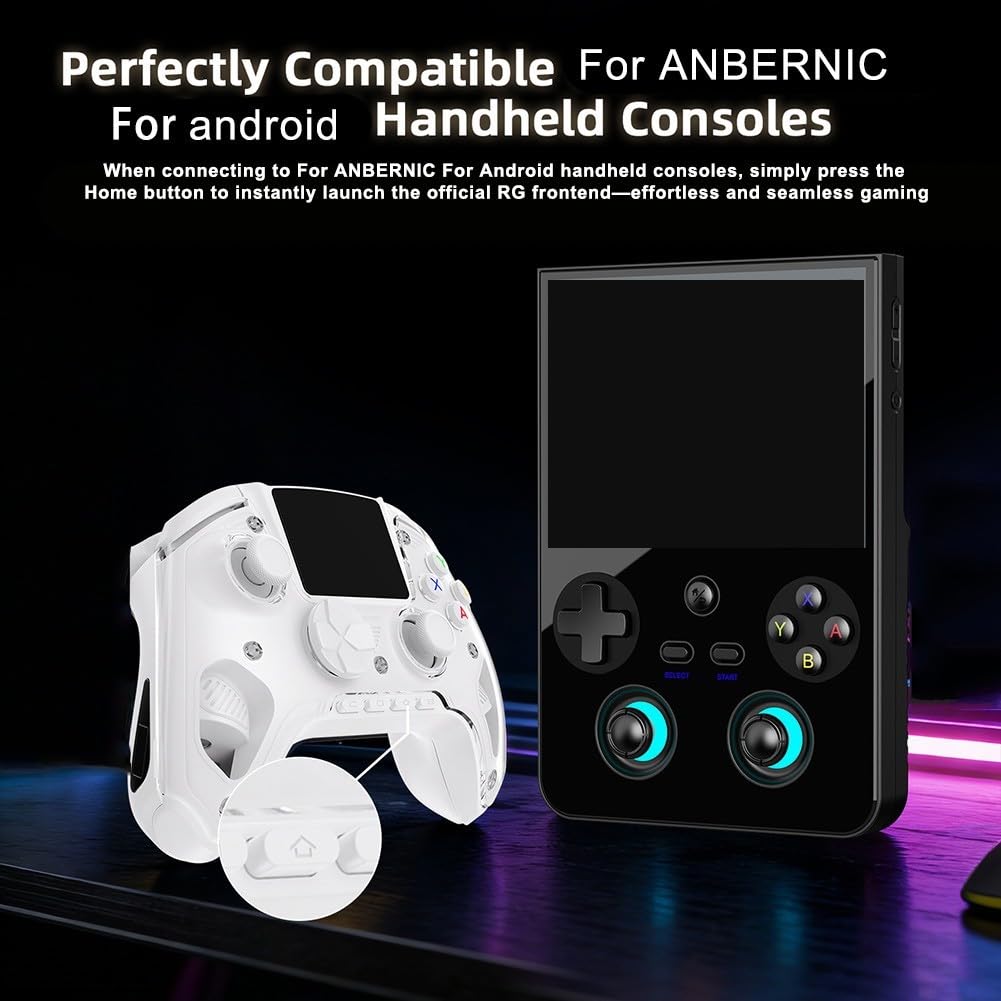 Gamepad wireless 2.4G con schermo intelligente HD 2.5D, trigger lineari dual-hall e joystick capacitivo Kirin viola, controller portatile in ABS per giochi per sessioni (nero)