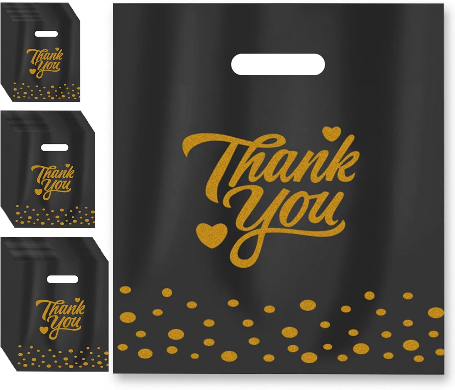 150Pcs Thank You Bags for Business Small, 16x18'' Plastic