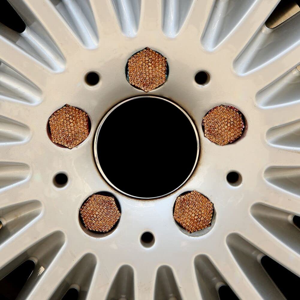 ikasus 20Pcs Car Wheel Nut Covers, Bling Crystal Universal Tyre Nut Covers Hexagonal Tire Nut Covers Auto Hub Screw Bolt Head Tire Protector with Remover Tool Car Wheel Accessories 21mm White