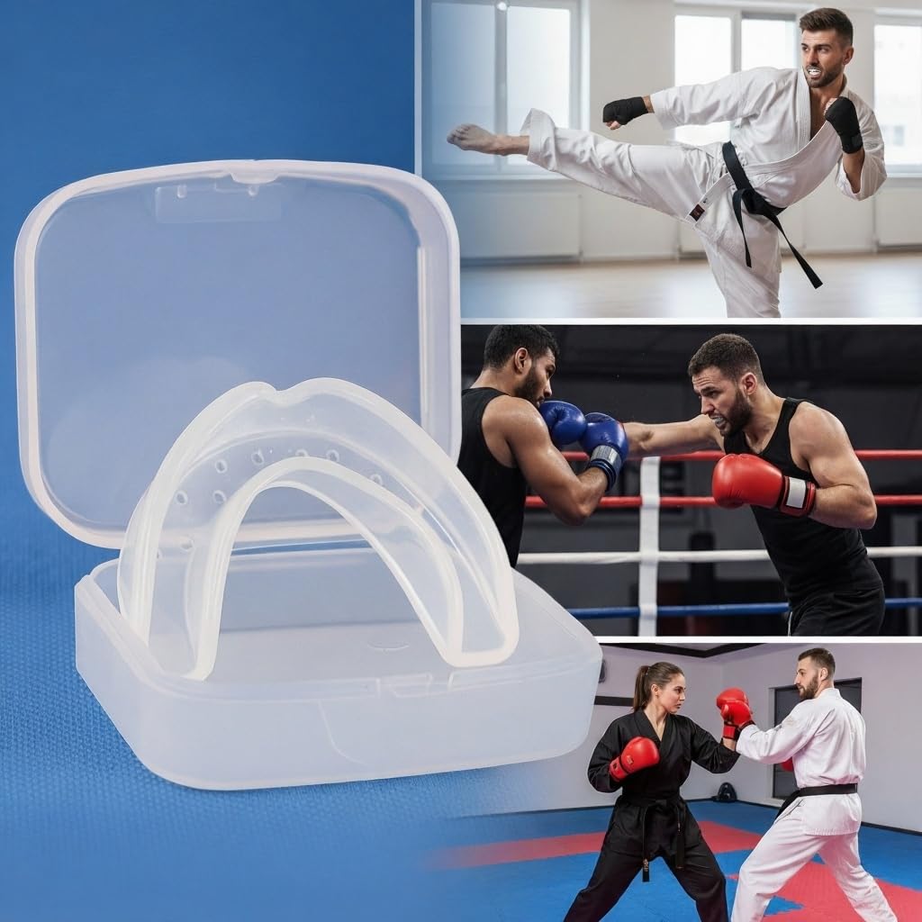 New Trend Sports Mouth Guard for Taekwondo, Karate & Boxing | Flexible Silicone Teeth Protector | Comfortable, Durable & Custom Fit Mouth Shield for Training