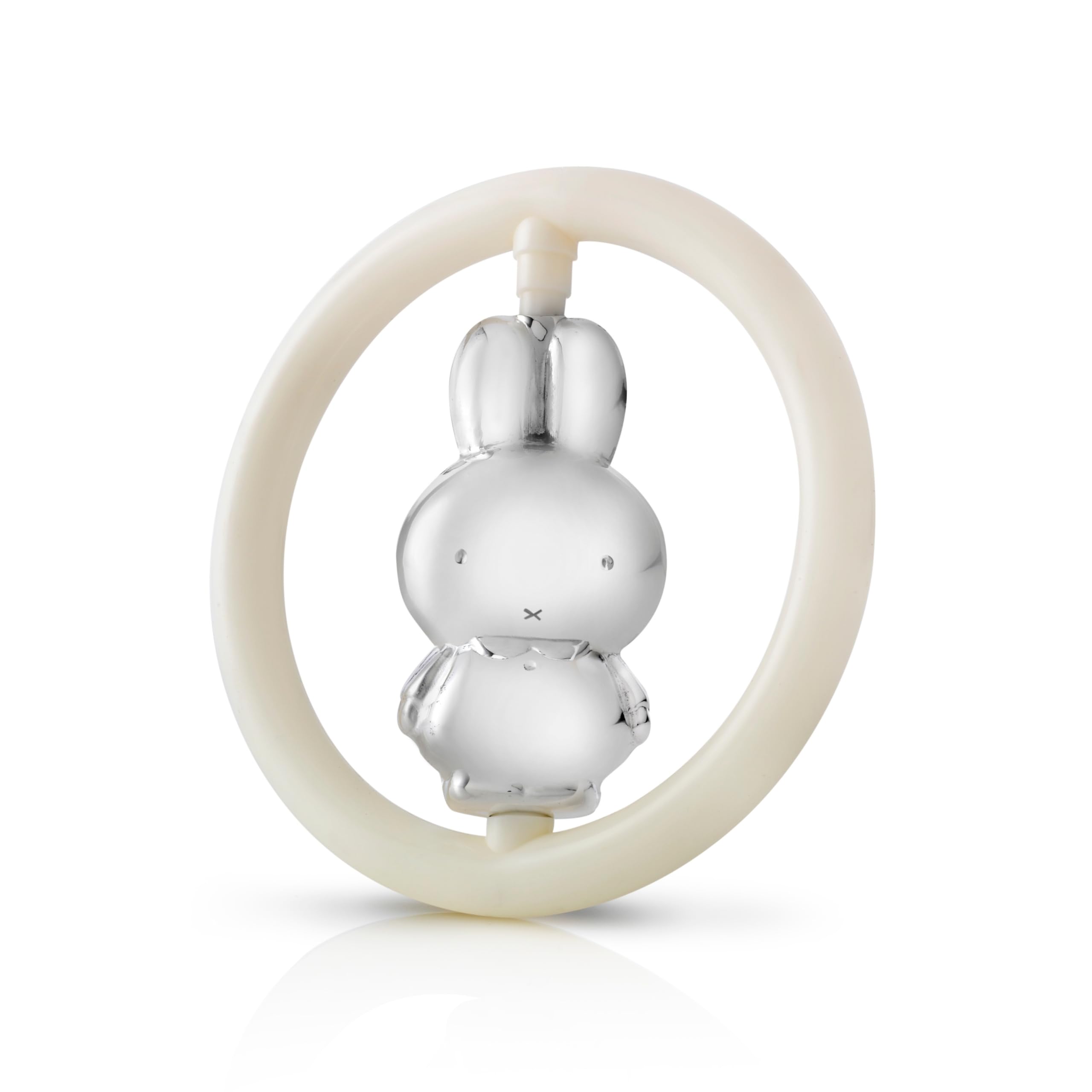 Zilverstad 2000801 Rassel miffy im Ring 7.5 cm B90 schwer, versilbert