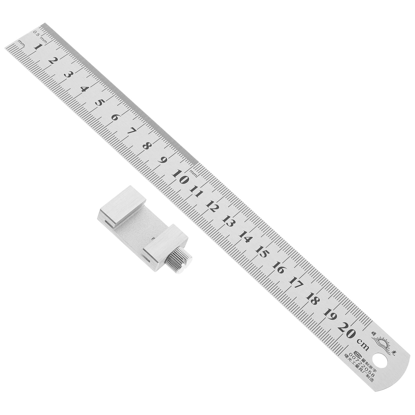 Housoutil 4 Regla Metálica Inoxidable con Bloque Posicionador Herramienta Precisa para Carpinteros Oficina y Taller