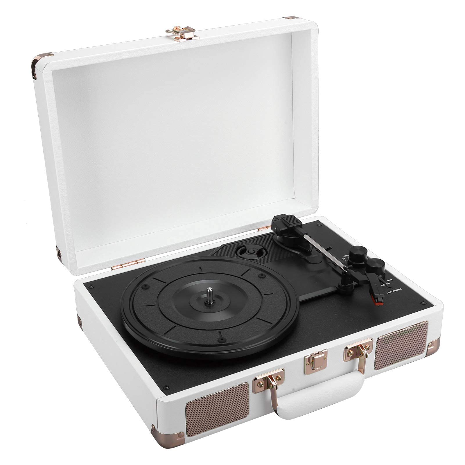 Giradischi in Vinile, Giradischi Portatile Vintage con Bluetooth, 33/45/78 Giri/min, 100/u2011, Supporto per Dischi in Vinile da 7/10/12 Pollici