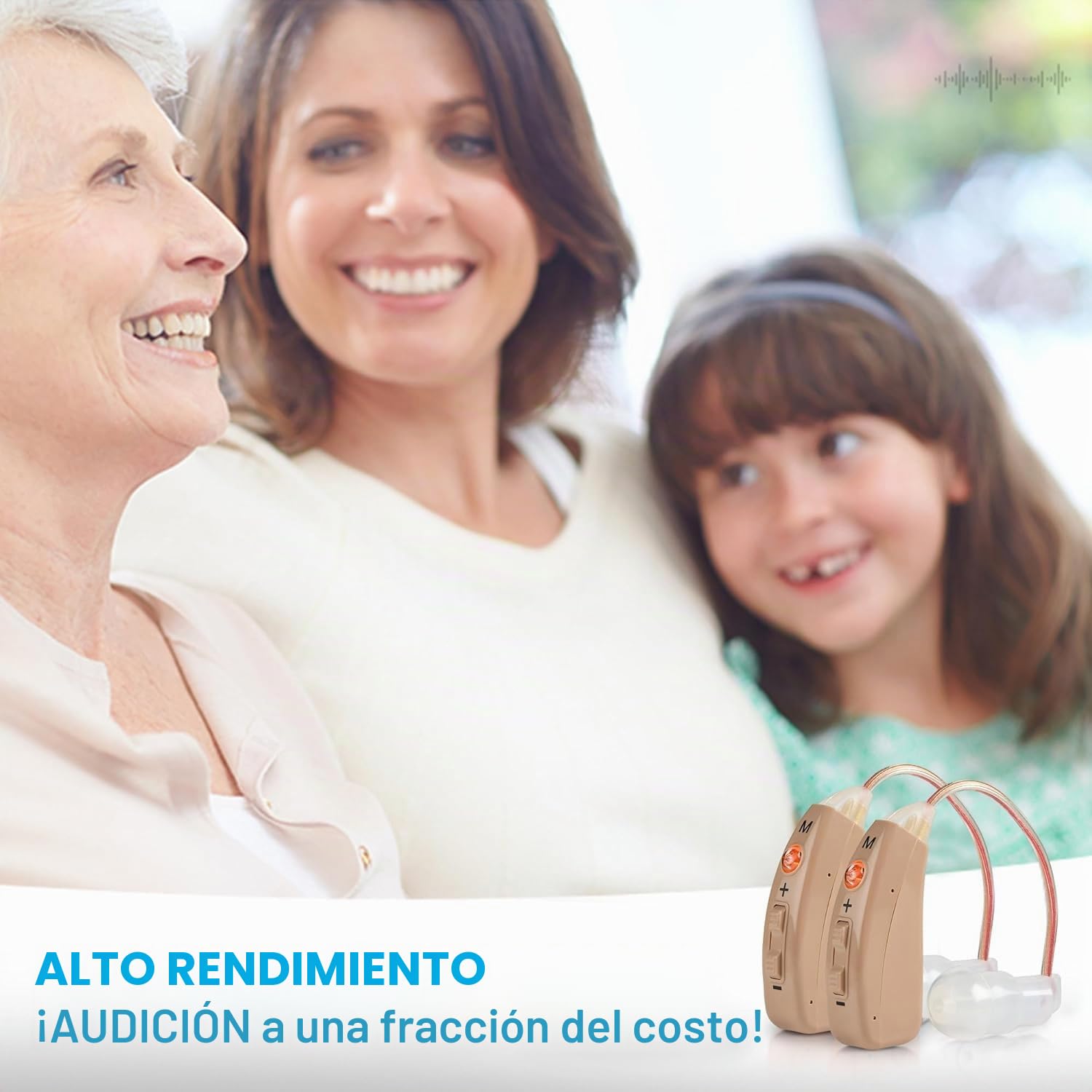 Recargable: par de dispositivos personales digitales BTE premium con 4 modos de programa Reducción de ruido y retroalimentación y carga rápida para personas mayores y adultos mayores